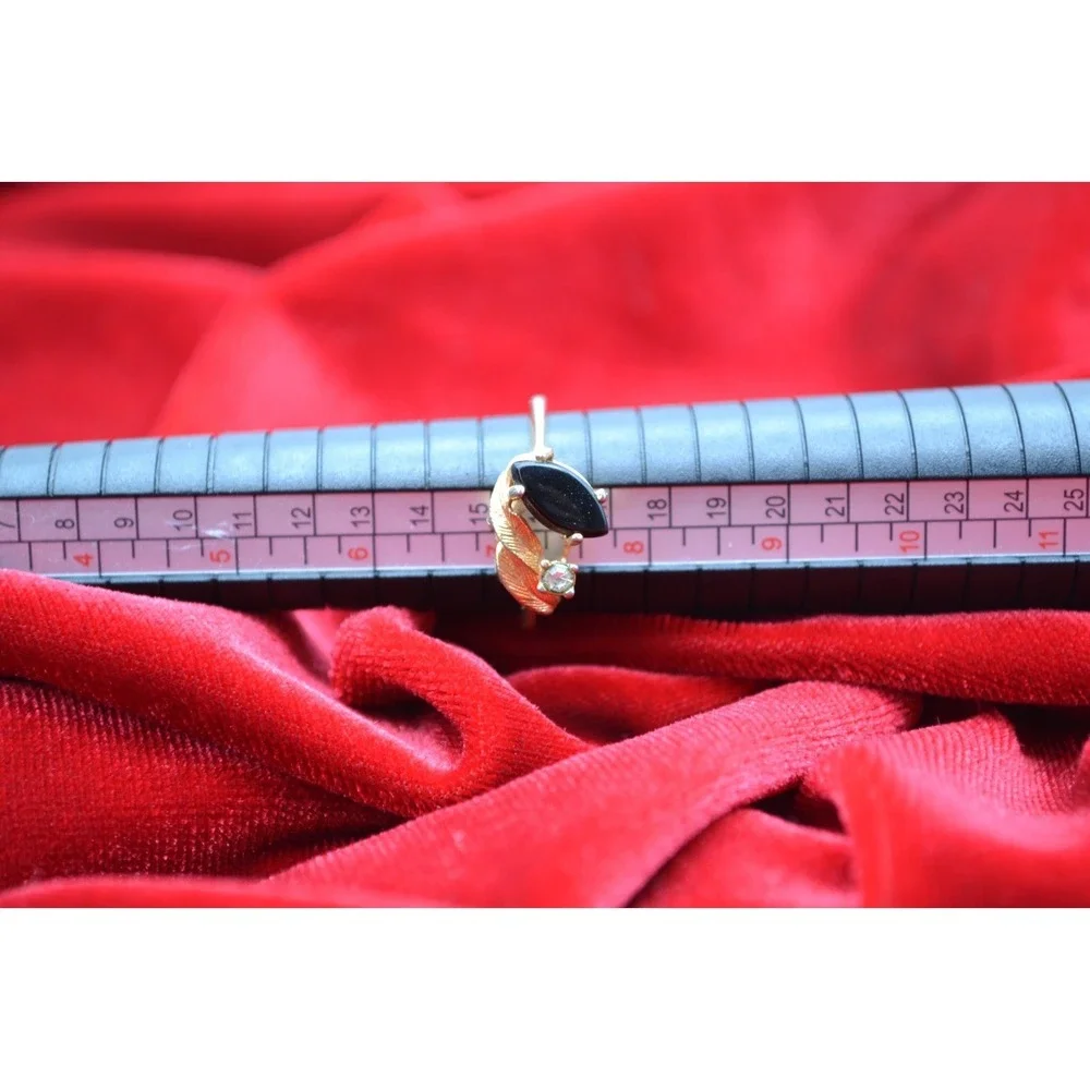 18Kt‎ GE Gold Electroplated Statement Cocktail Ring Size 7 Vintage Costume